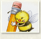 Bee With Pencil